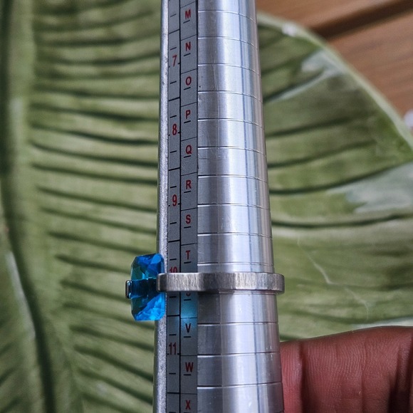 Stainless Steel Silver Tone Topaz ‎ Ring Size 10 1/4 - Picture 2 of 10